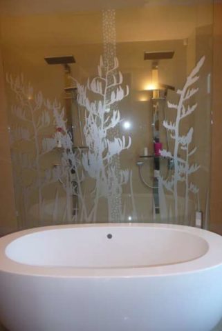 Frosted film in Bathroom
